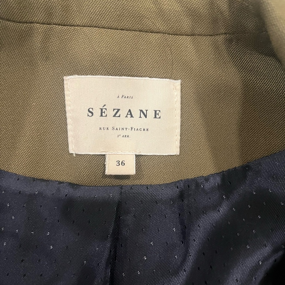 Sezane Christie Blazer in Olive Green - Picture 4 of 6